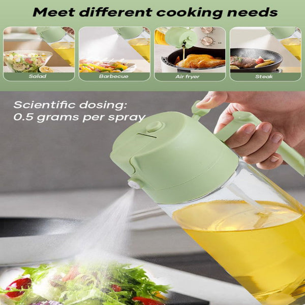2-in-1 Glass Oil Spray Bottle – Healthy Cooking Mist Sprayer
