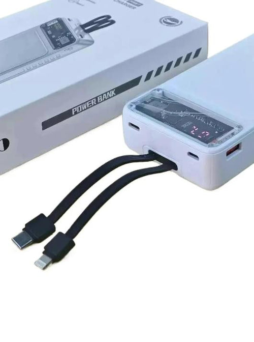6W Fast Charging 20,000mAh Power Bank with Built-in Cables