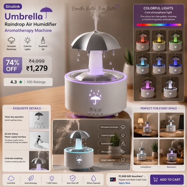 Raindrop Umbrella Humidifiers