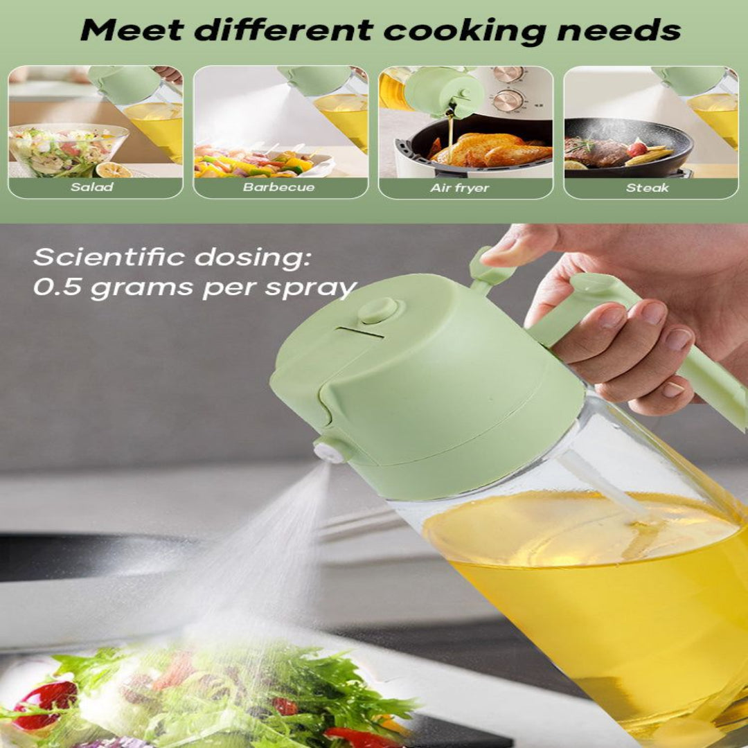 2-in-1 Glass Oil Spray Bottle – Healthy Cooking Mist Sprayer