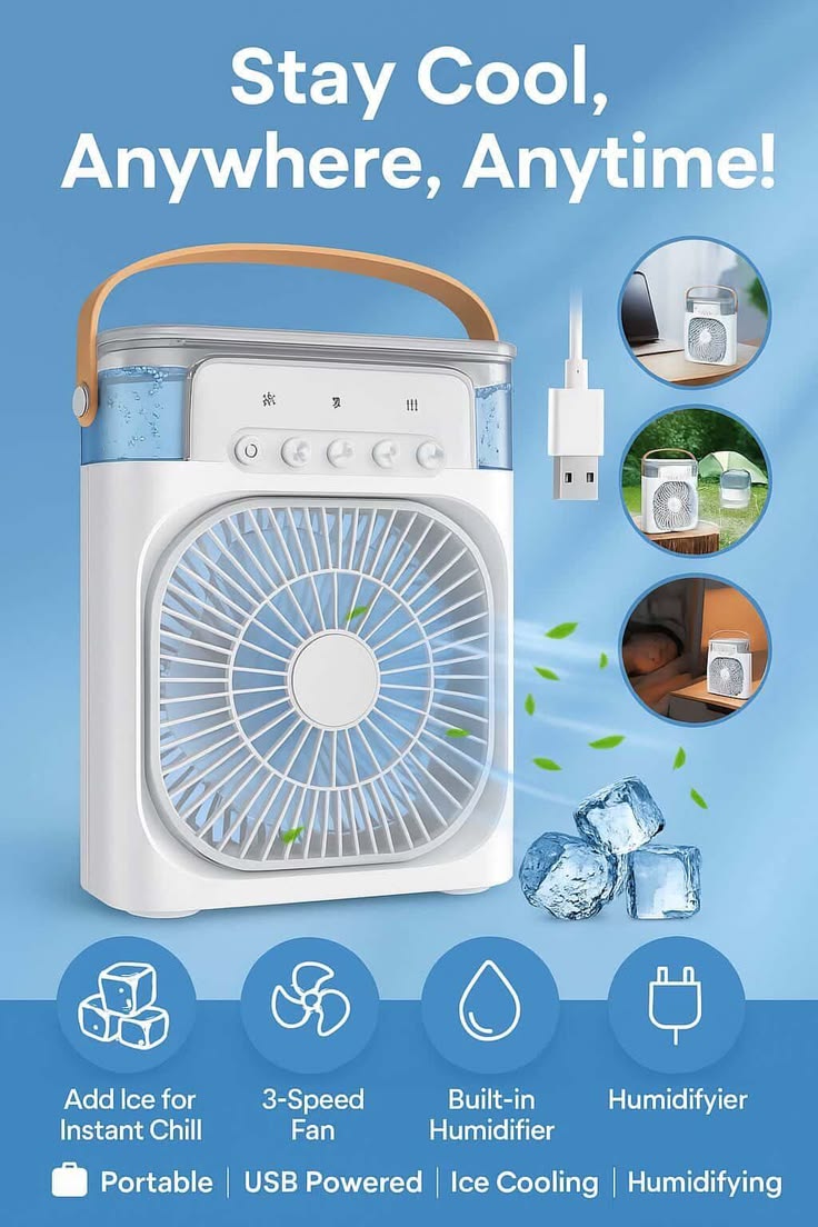 3-in-1 Mini Air Cooler/Fan