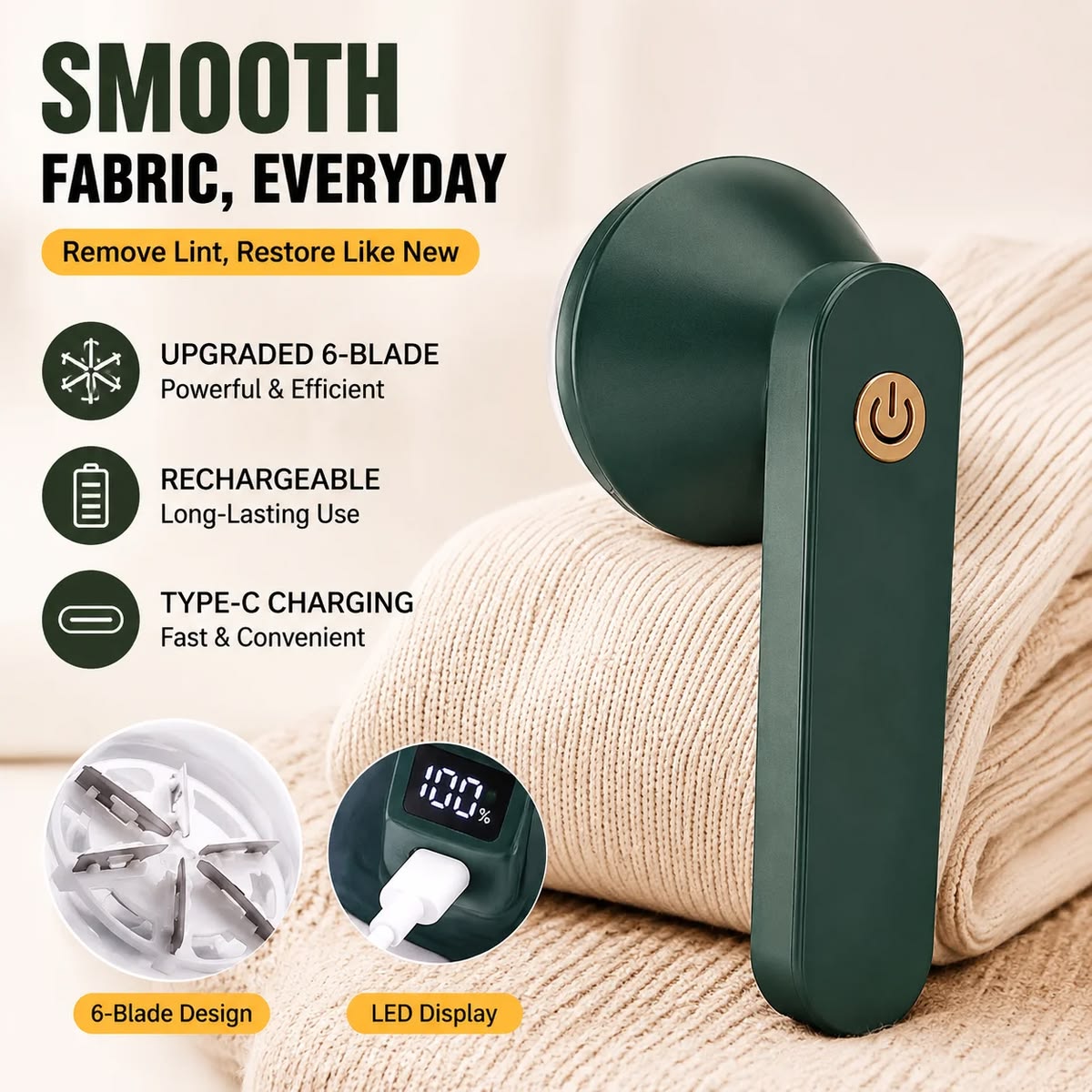 Green Lint Remover For Clothes & Carpets