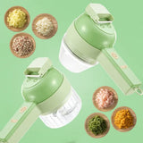 4-in-1 Portable Electric Vegetable Cutter – Rechargeable Handheld Chopper