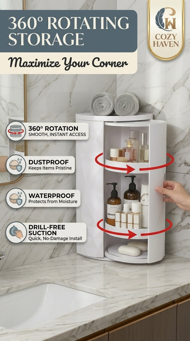 360° Rotating Corner Storage Organizer