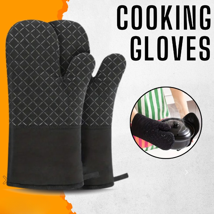 Hot mitt Gloves From heat While Cooking Baking Grilling and Handling hot Cookware (Random Color)