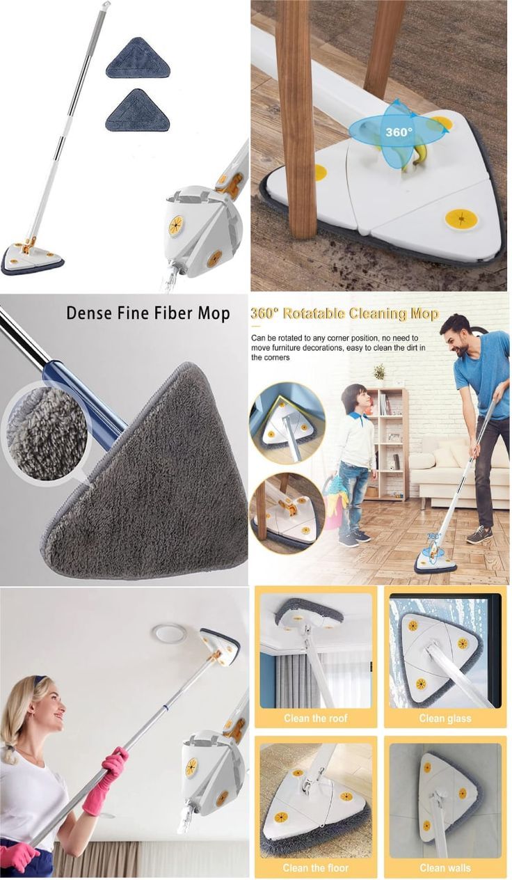 Microfiber Spray Mop with Triangular Head – Floor Cleaning Mop
