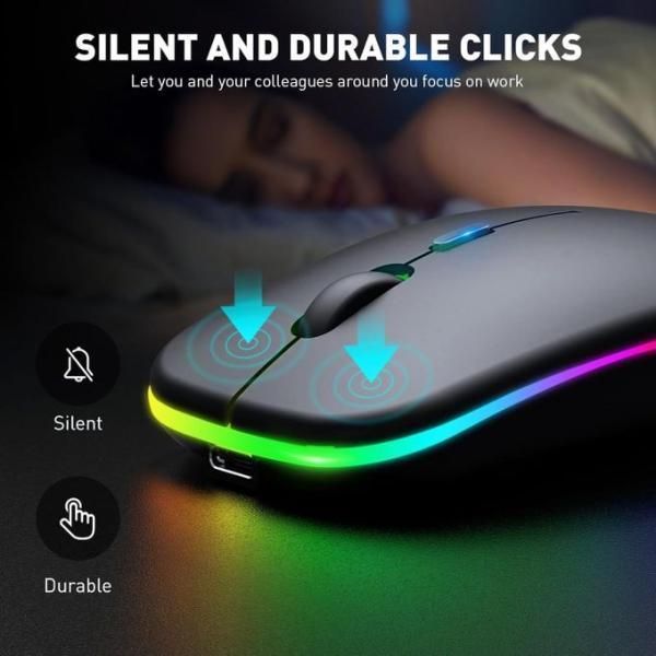 HP W10 Wireless Mouse - Slim Silent Stylish 2.4GHz Wireless Optical Mouse With Ergonomic Design Plug And Play USB Receiver For Laptop PC