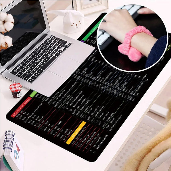 SHORTCUT KEYBOARD MAT (30*80cm) Office Software Shortcuts Pattern, Extended Computer Mouse Pad Desk Mat for Gamer, Office, Home