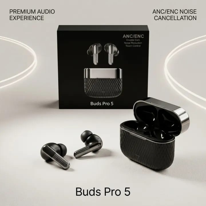 Buds Pro 5 Wireless Bluetooth Earbuds - HD Sound Quality Touch Control And Noise Reduction For Immersive Audio Experience