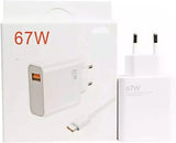 Xiaomi 67W Mini Fast Charging Power Adapter with Type-A Port & Charging Cable | Compact 67W Wall Charger for Smartphones & Devices